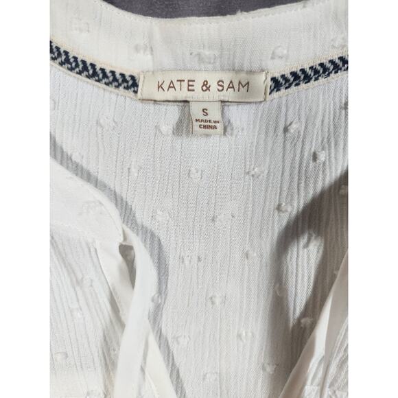 Kate & Sam Dress Womens Size Small S White Boho Hippie Prarie Summer Textured95 - Picture 4 of 16